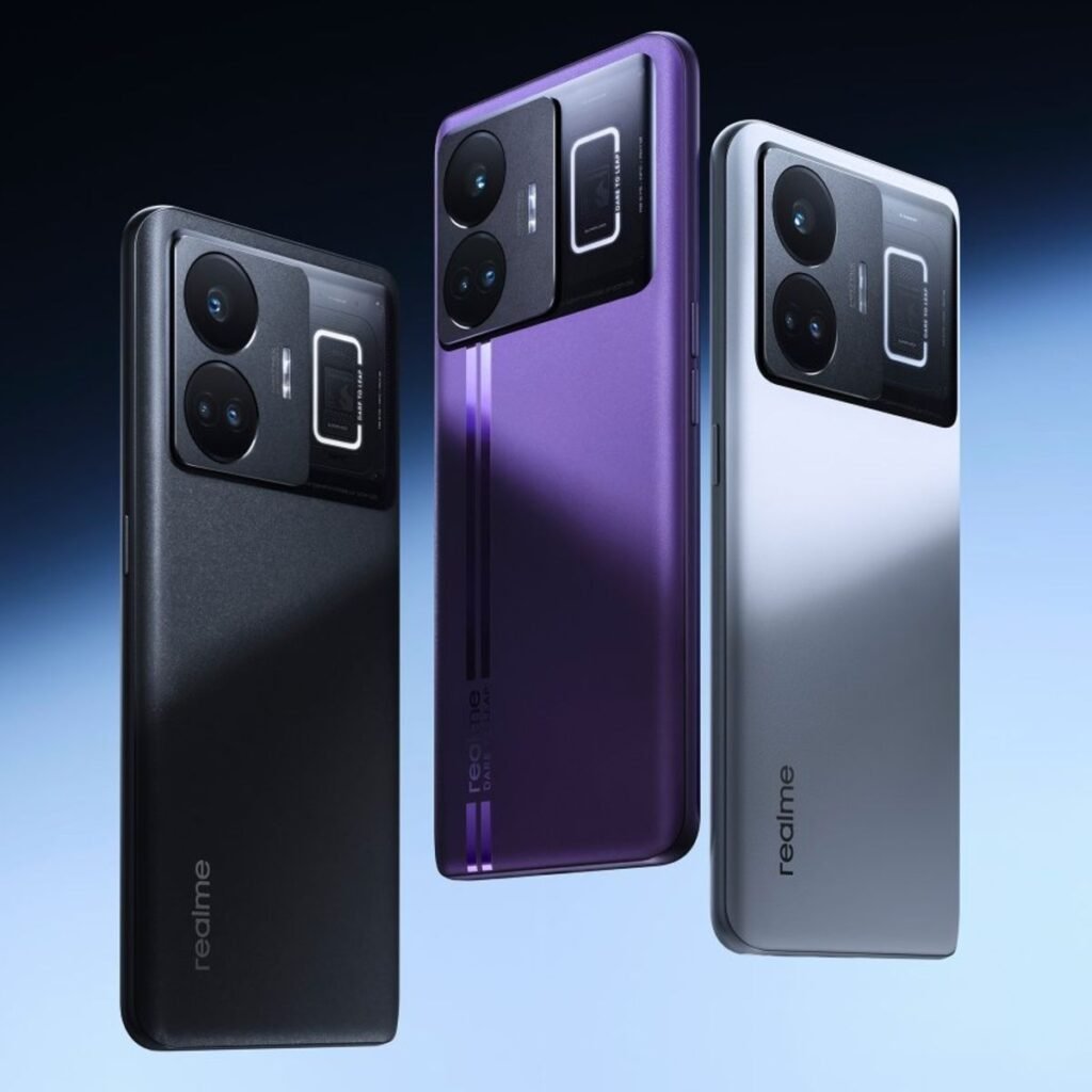 Realme GT Neo 5 smartphone featuring a 144Hz AMOLED display and 100W fast charging.