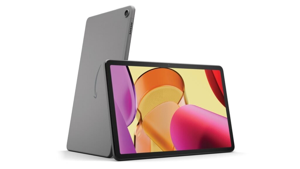 Amazon Fire HD 11 tablet with an 11-inch LCD display, showcasing its affordable design for casual users.