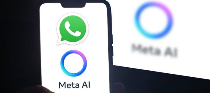 WhatsApp interface showcasing the new 'AIs' tab with popular AI chatbots and tools for creating images, stickers, and custom AI characters.